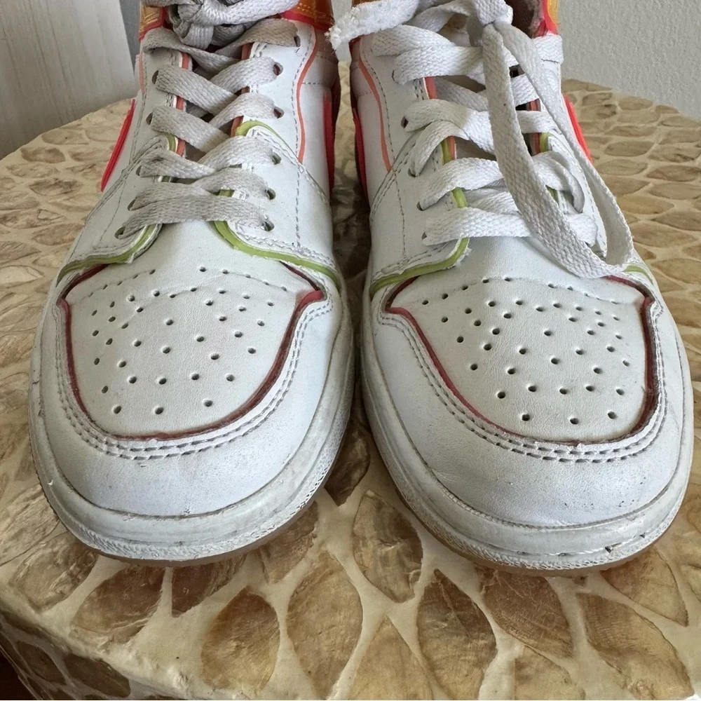 Nike Air Jordan 1 GS Edge Glow White Pink Blast Sneakers 5.5